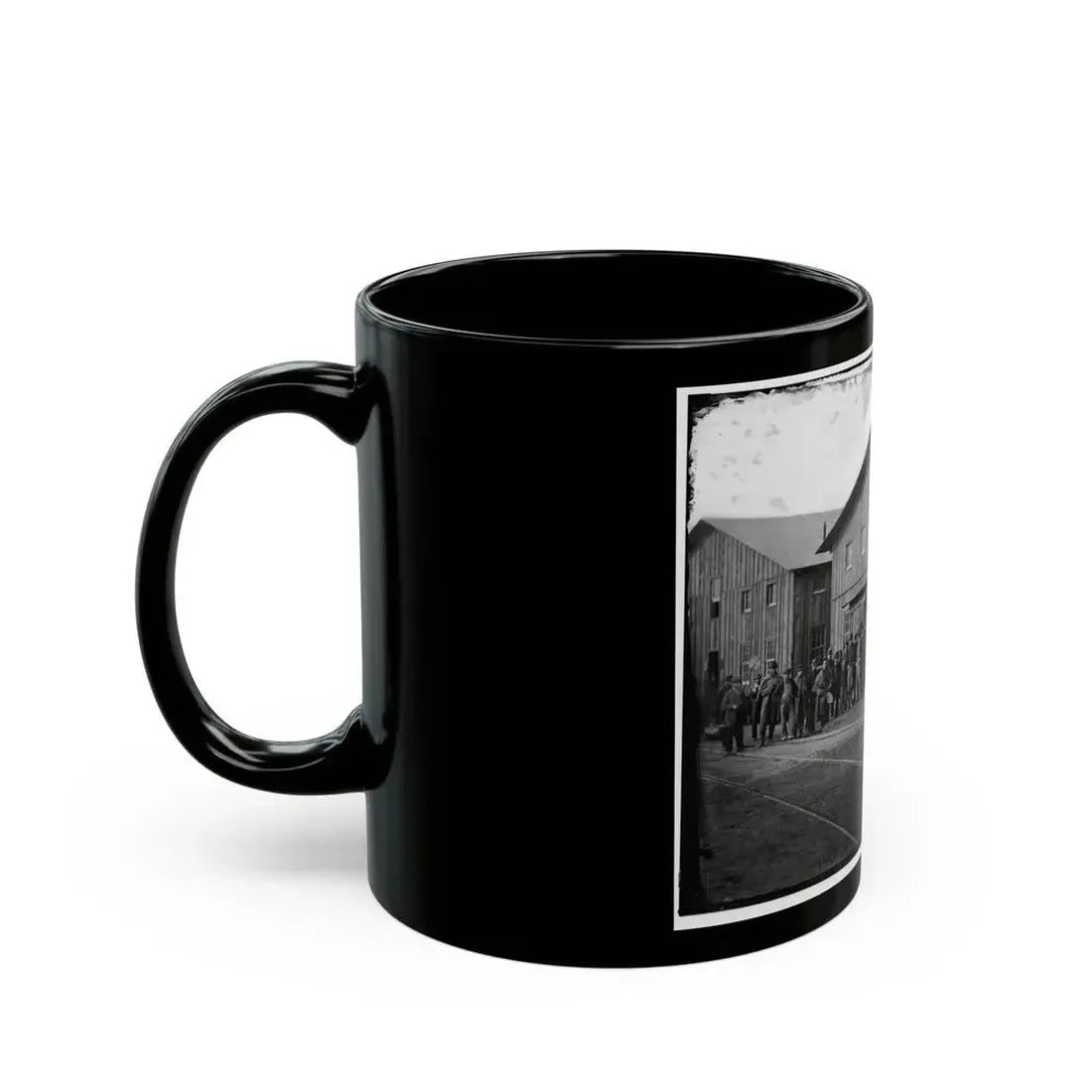 Aquia Creek Landing, Va. Personnel In Front Of Quartermaster's Office (U.S. Civil War) Black Coffee Mug - Go Mug Yourself