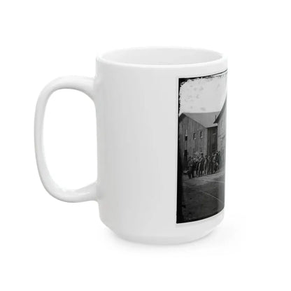 Aquia Creek Landing, Va. Personnel In Front Of Quartermaster's Office (U.S. Civil War) White Coffee Mug - Go Mug Yourself