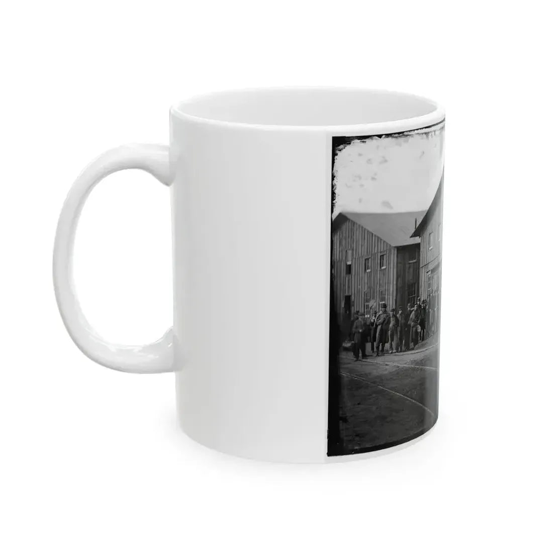 Aquia Creek Landing, Va. Personnel In Front Of Quartermaster's Office (U.S. Civil War) White Coffee Mug - Go Mug Yourself