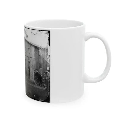 Aquia Creek Landing, Va. Personnel In Front Of Quartermaster's Office (U.S. Civil War) White Coffee Mug - Go Mug Yourself