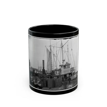 Aquia Creek Landing, Va. Wharf With Transport And Supplies (U.S. Civil War) Black Coffee Mug 11oz - Go Mug Yourself