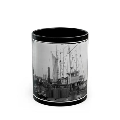 Aquia Creek Landing, Va. Wharf With Transport And Supplies (U.S. Civil War) Black Coffee Mug 11oz - Go Mug Yourself