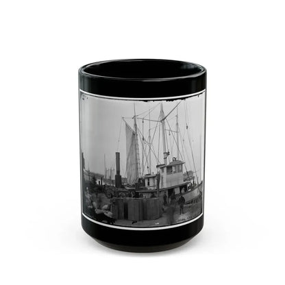 Aquia Creek Landing, Va. Wharf With Transport And Supplies (U.S. Civil War) Black Coffee Mug 15oz - Go Mug Yourself