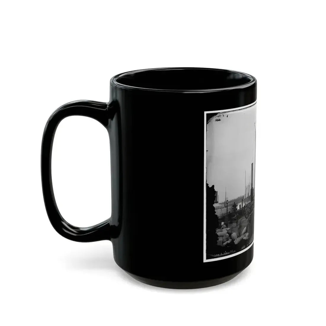 Aquia Creek Landing, Va. Wharf With Transport And Supplies (U.S. Civil War) Black Coffee Mug - Go Mug Yourself