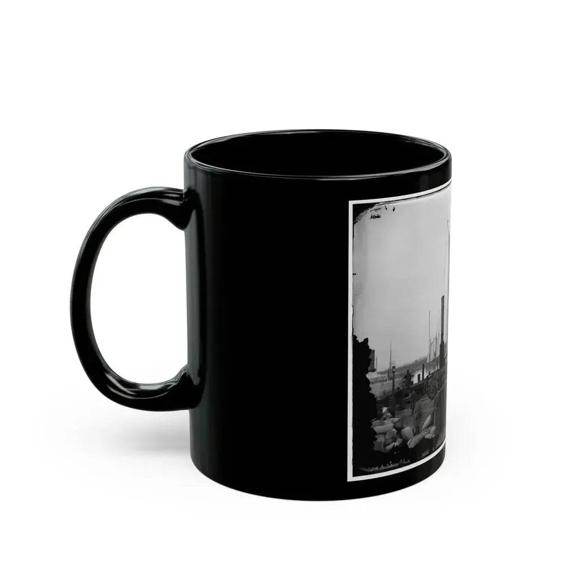 Aquia Creek Landing, Va. Wharf With Transport And Supplies (U.S. Civil War) Black Coffee Mug - Go Mug Yourself