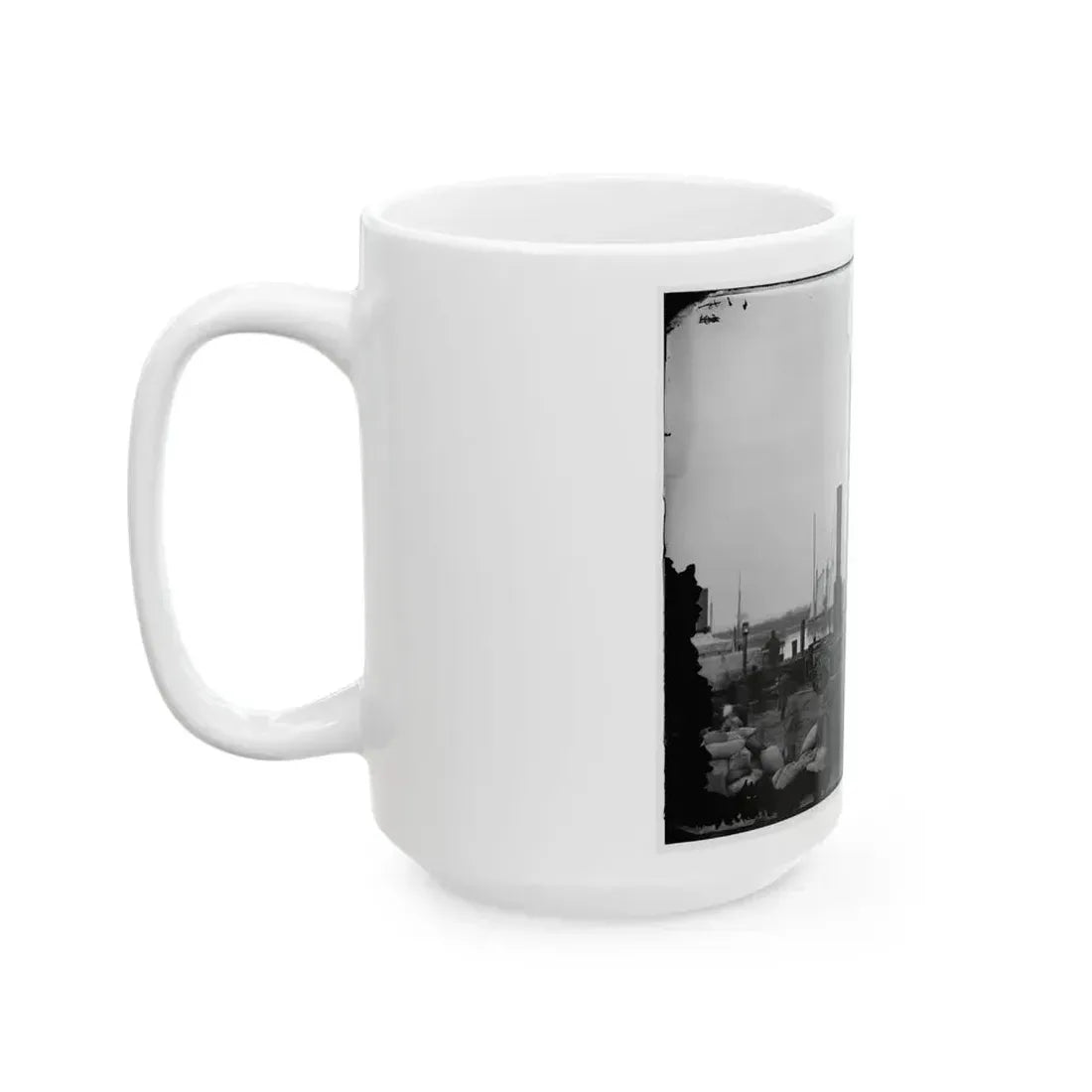 Aquia Creek Landing, Va. Wharf With Transport And Supplies (U.S. Civil War) White Coffee Mug - Go Mug Yourself