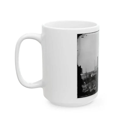 Aquia Creek Landing, Va. Wharf With Transport And Supplies (U.S. Civil War) White Coffee Mug - Go Mug Yourself