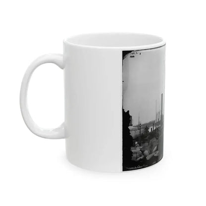 Aquia Creek Landing, Va. Wharf With Transport And Supplies (U.S. Civil War) White Coffee Mug - Go Mug Yourself