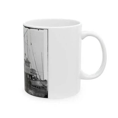 Aquia Creek Landing, Va. Wharf With Transport And Supplies (U.S. Civil War) White Coffee Mug - Go Mug Yourself