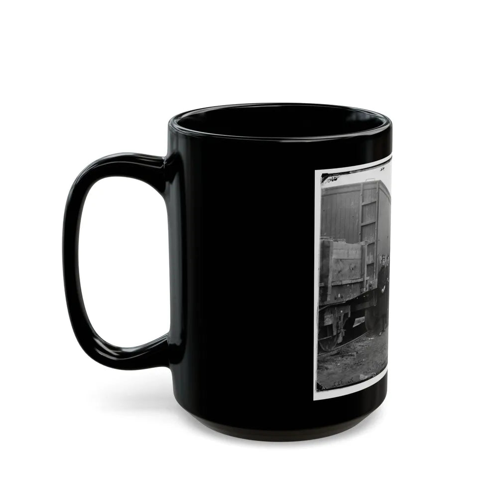 Aquia Creek Landing, Va. Clerks Of The Commissary Depot By Railroad Car And Packing Cases (U.S. Civil War) Black Coffee Mug-Go Mug Yourself