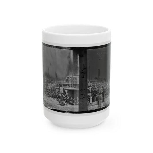 Aquia Creek Landing, Va. Embarkation Of 9th Army Corps For Fort Monroe (U.S. Civil War) White Coffee Mug-15oz-Go Mug Yourself