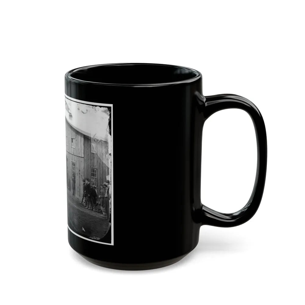 Aquia Creek Landing, Va. Personnel In Front Of Quartermaster's Office (U.S. Civil War) Black Coffee Mug-Go Mug Yourself