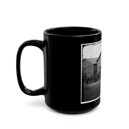 Aquia Creek Landing, Va. Personnel In Front Of Quartermaster's Office (U.S. Civil War) Black Coffee Mug-Go Mug Yourself