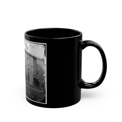 Aquia Creek Landing, Va. Personnel In Front Of Quartermaster's Office (U.S. Civil War) Black Coffee Mug-Go Mug Yourself