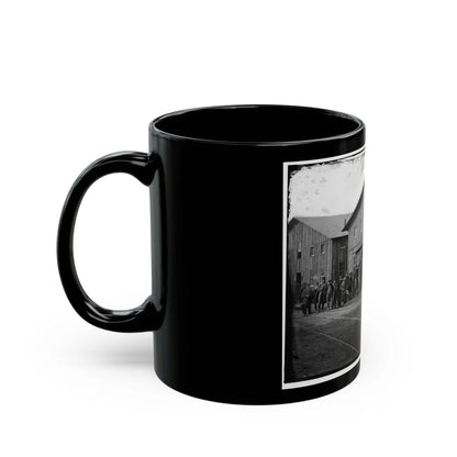 Aquia Creek Landing, Va. Personnel In Front Of Quartermaster's Office (U.S. Civil War) Black Coffee Mug-Go Mug Yourself