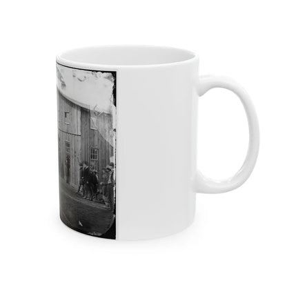 Aquia Creek Landing, Va. Personnel In Front Of Quartermaster's Office (U.S. Civil War) White Coffee Mug-Go Mug Yourself