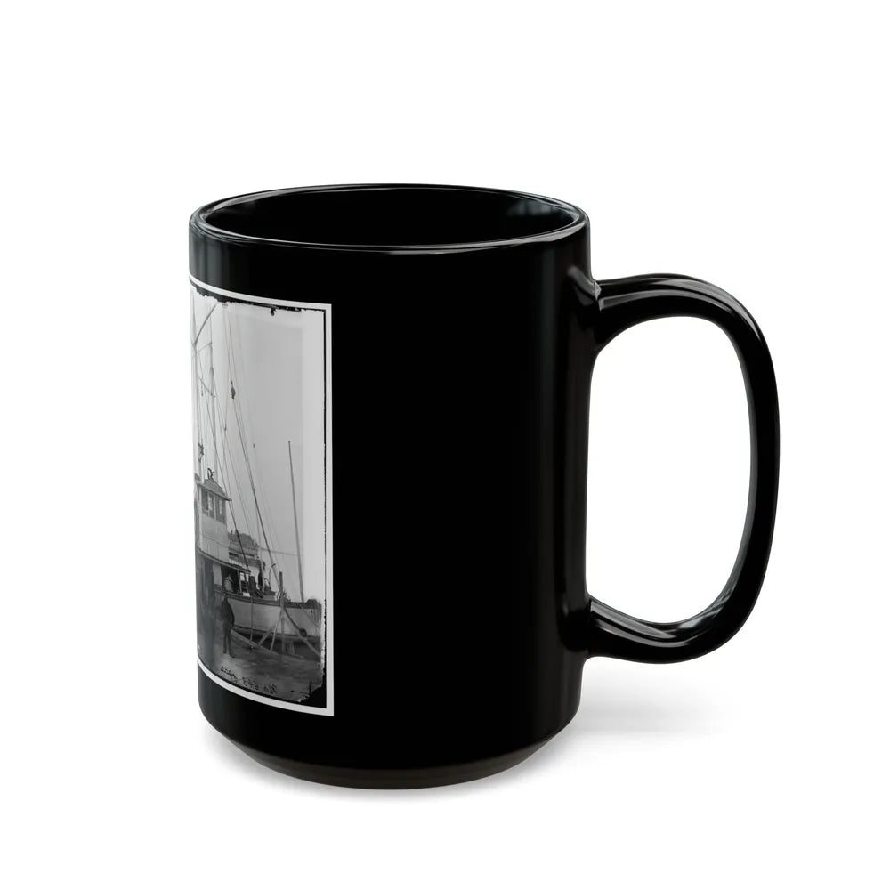 Aquia Creek Landing, Va. Wharf With Transport And Supplies (U.S. Civil War) Black Coffee Mug-Go Mug Yourself