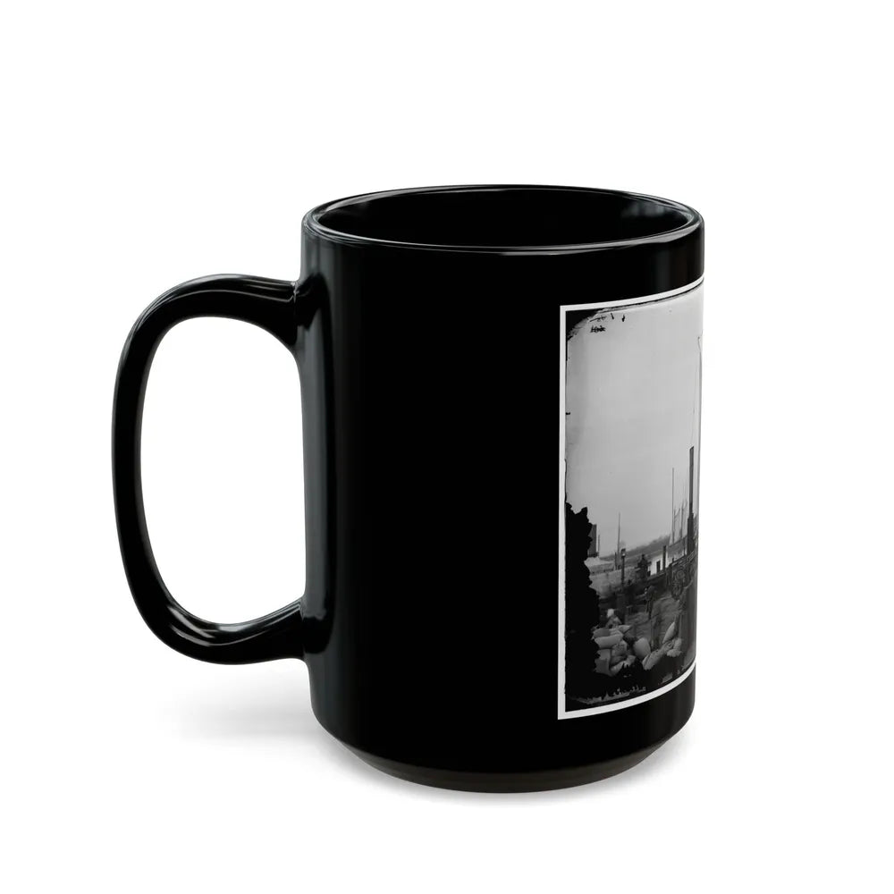 Aquia Creek Landing, Va. Wharf With Transport And Supplies (U.S. Civil War) Black Coffee Mug-Go Mug Yourself