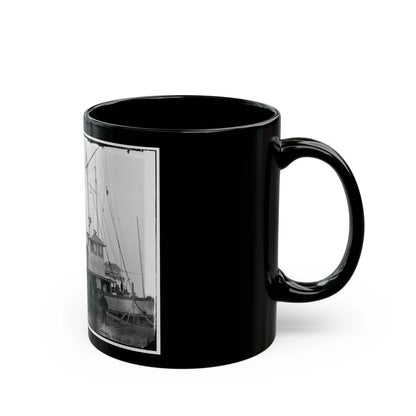 Aquia Creek Landing, Va. Wharf With Transport And Supplies (U.S. Civil War) Black Coffee Mug-Go Mug Yourself