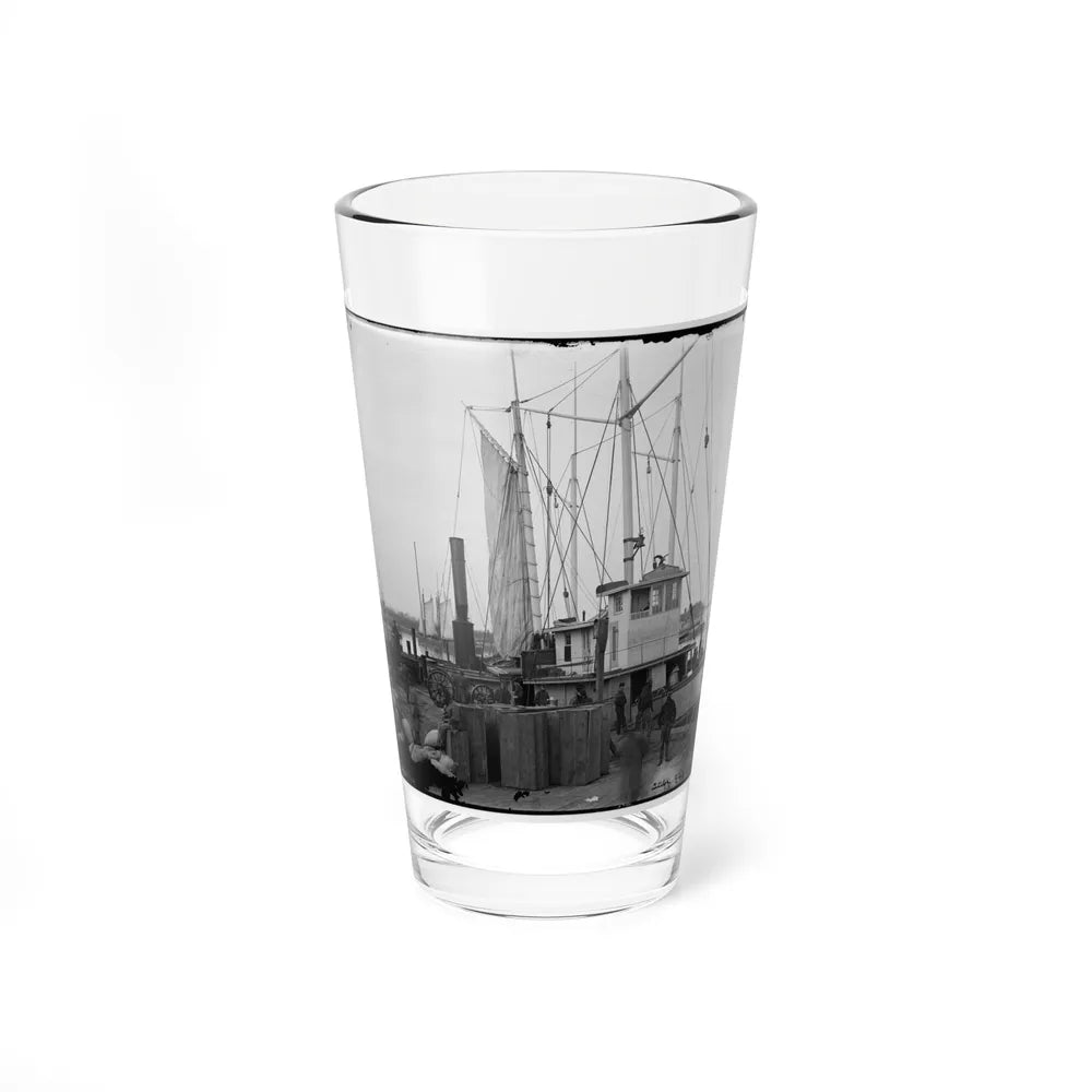 Aquia Creek Landing, Va. Wharf With Transport And Supplies (U.S. Civil War) Pint Glass 16oz-16oz-Go Mug Yourself