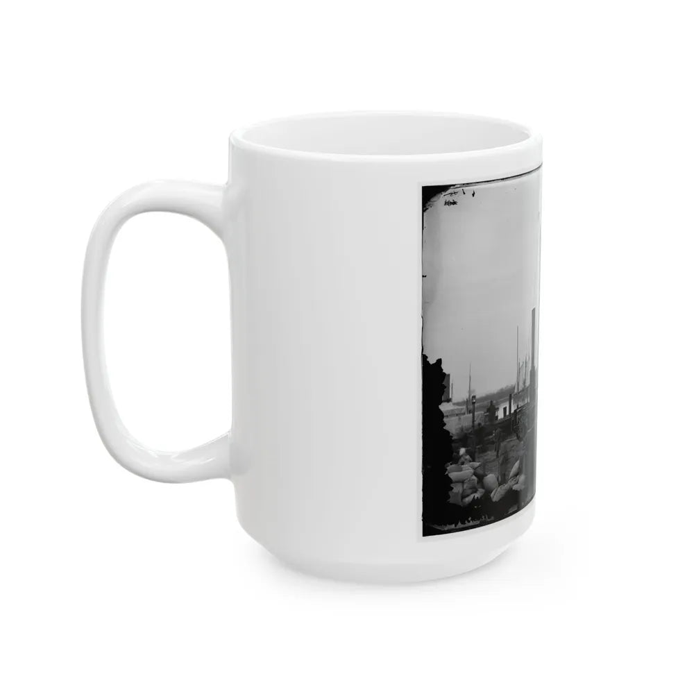 Aquia Creek Landing, Va. Wharf With Transport And Supplies (U.S. Civil War) White Coffee Mug-Go Mug Yourself