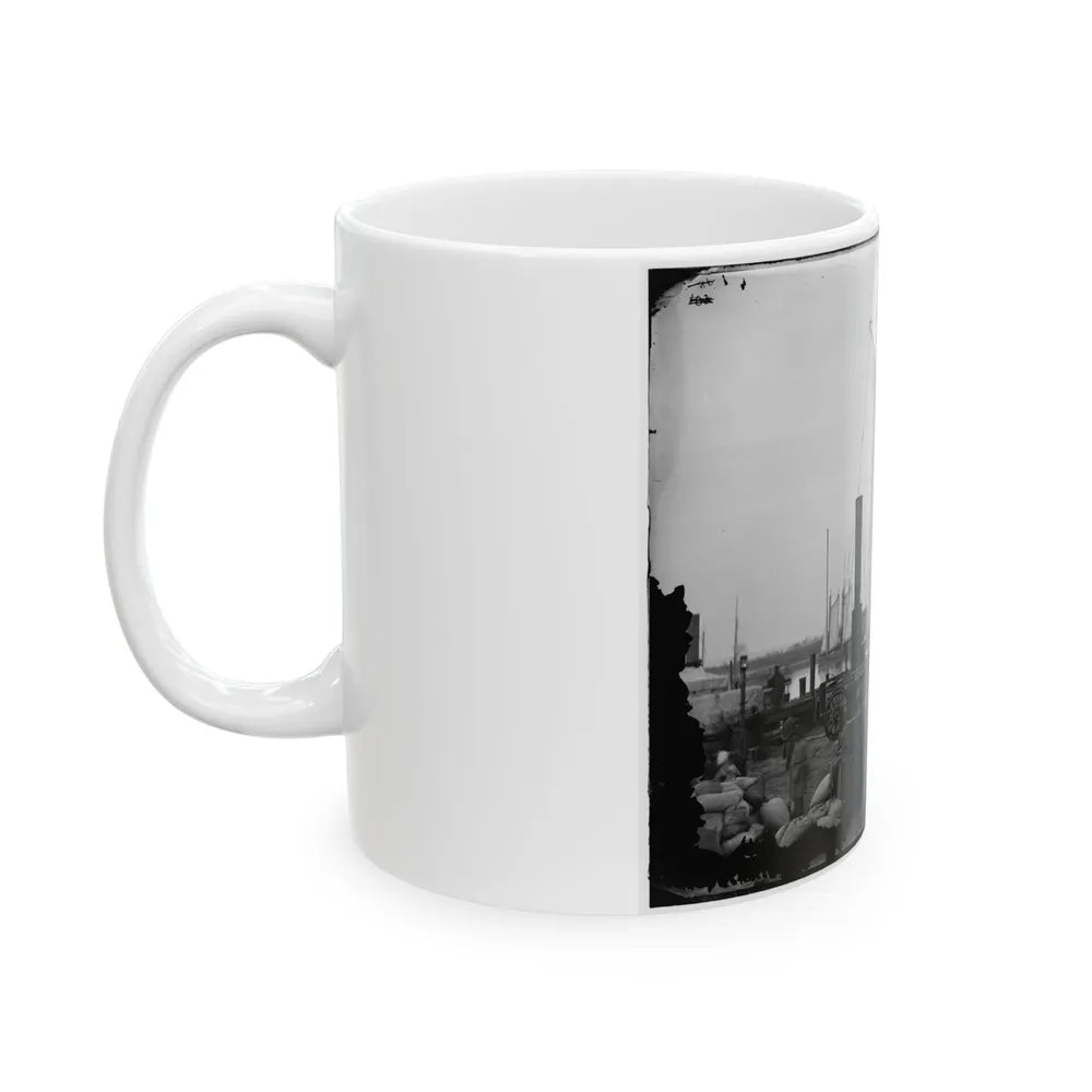 Aquia Creek Landing, Va. Wharf With Transport And Supplies (U.S. Civil War) White Coffee Mug-Go Mug Yourself