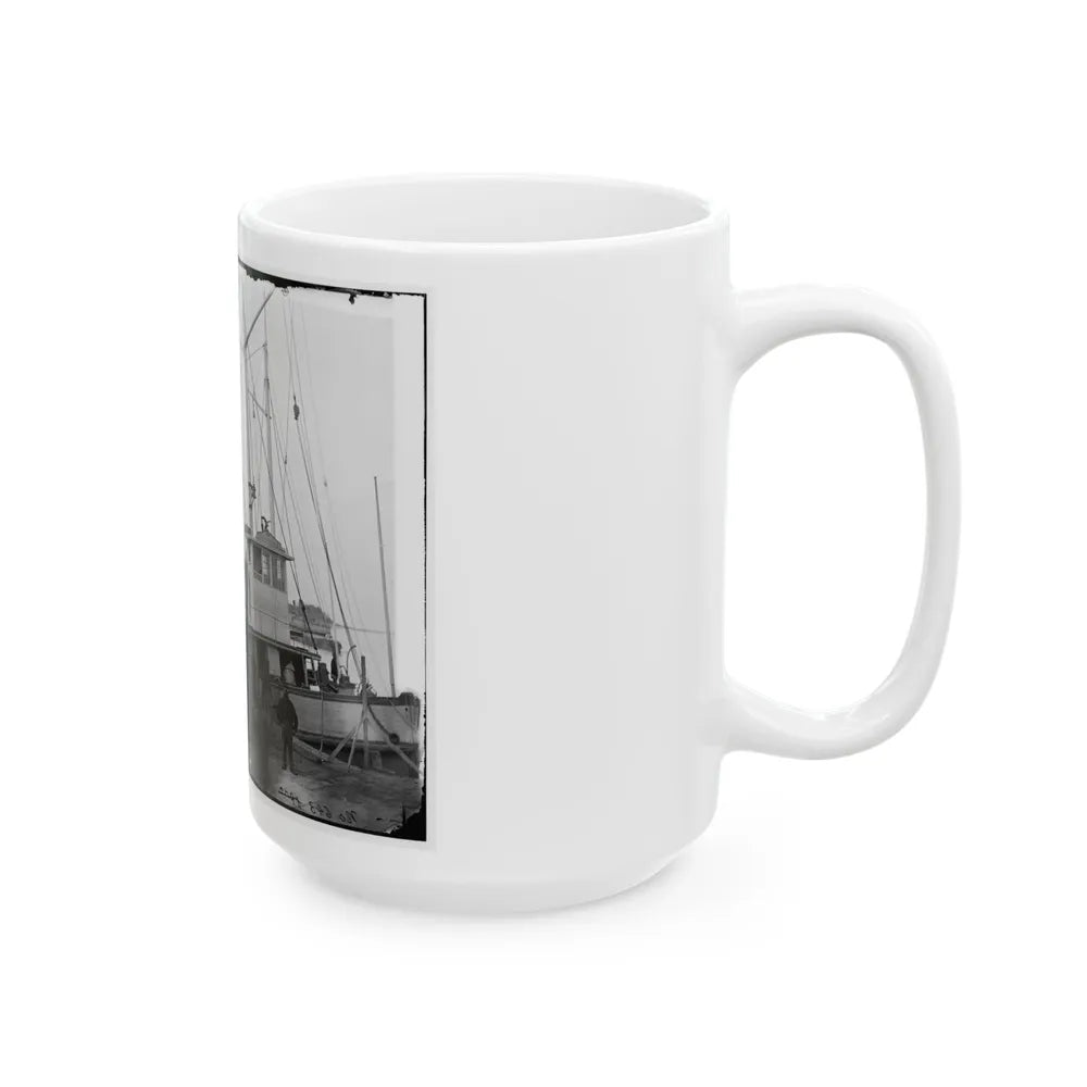 Aquia Creek Landing, Va. Wharf With Transport And Supplies (U.S. Civil War) White Coffee Mug-Go Mug Yourself