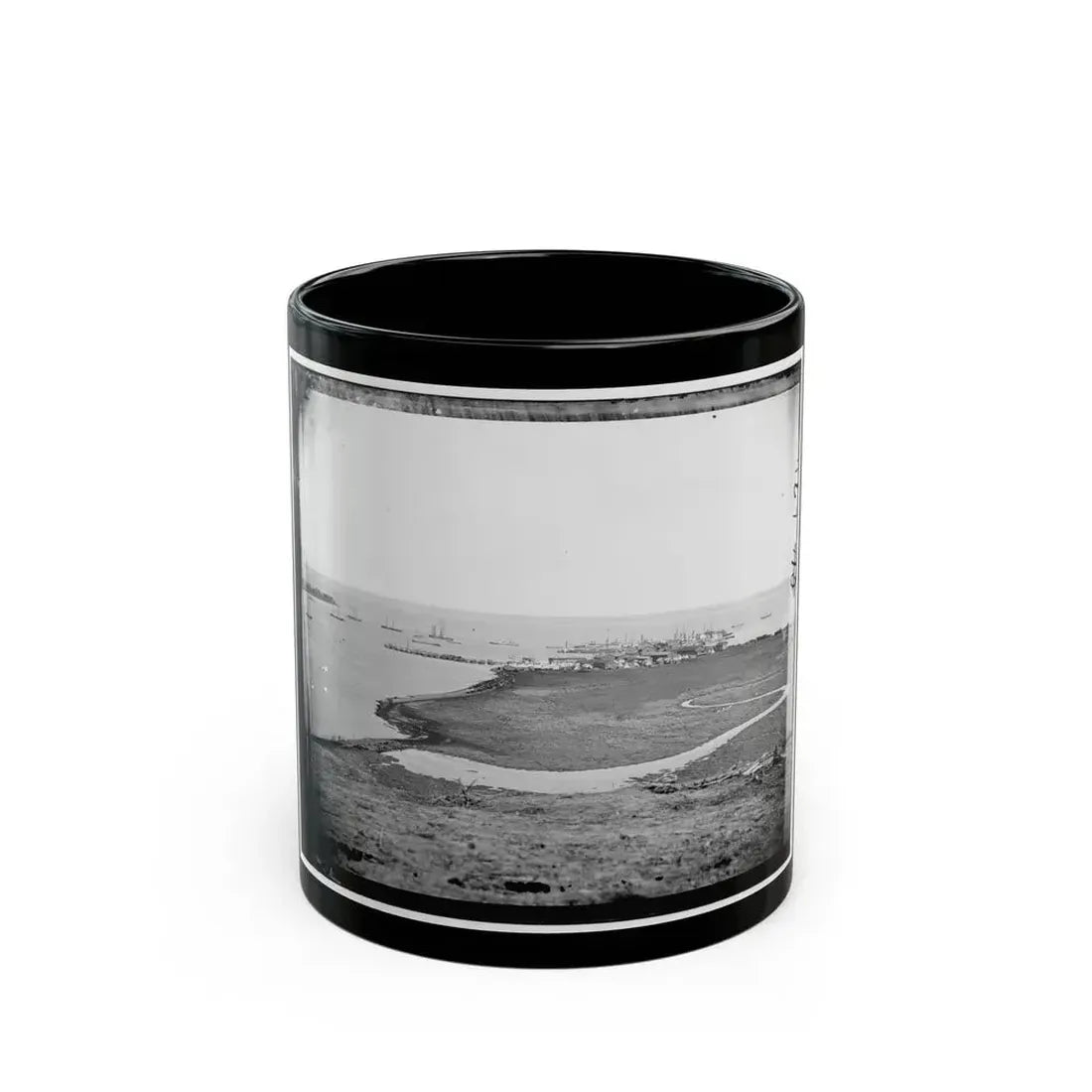 Aquia Creek Landing, Virginia. Distant View Of Federal Supply Depot (U.S. Civil War) Black Coffee Mug 11oz - Go Mug Yourself