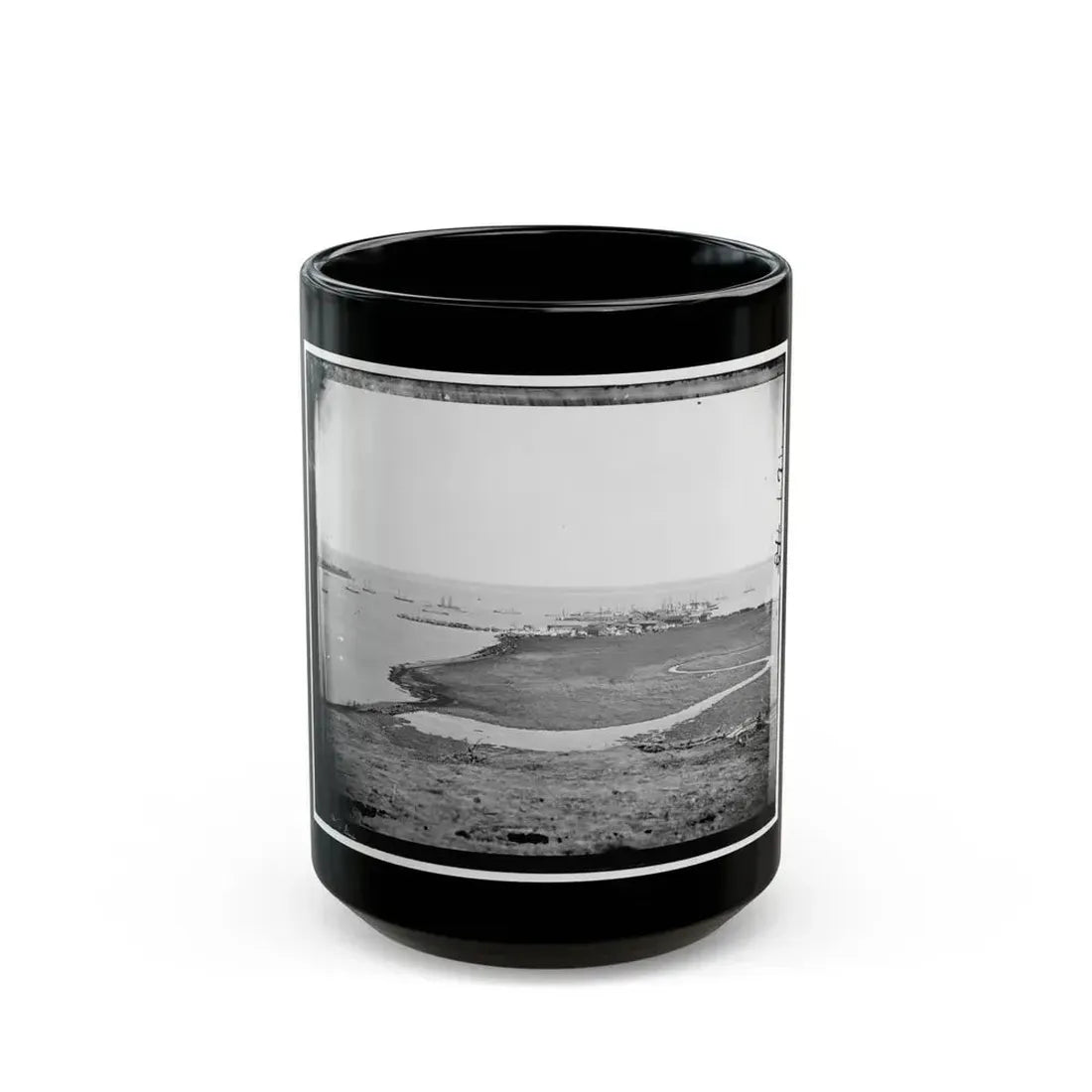 Aquia Creek Landing, Virginia. Distant View Of Federal Supply Depot (U.S. Civil War) Black Coffee Mug 15oz - Go Mug Yourself