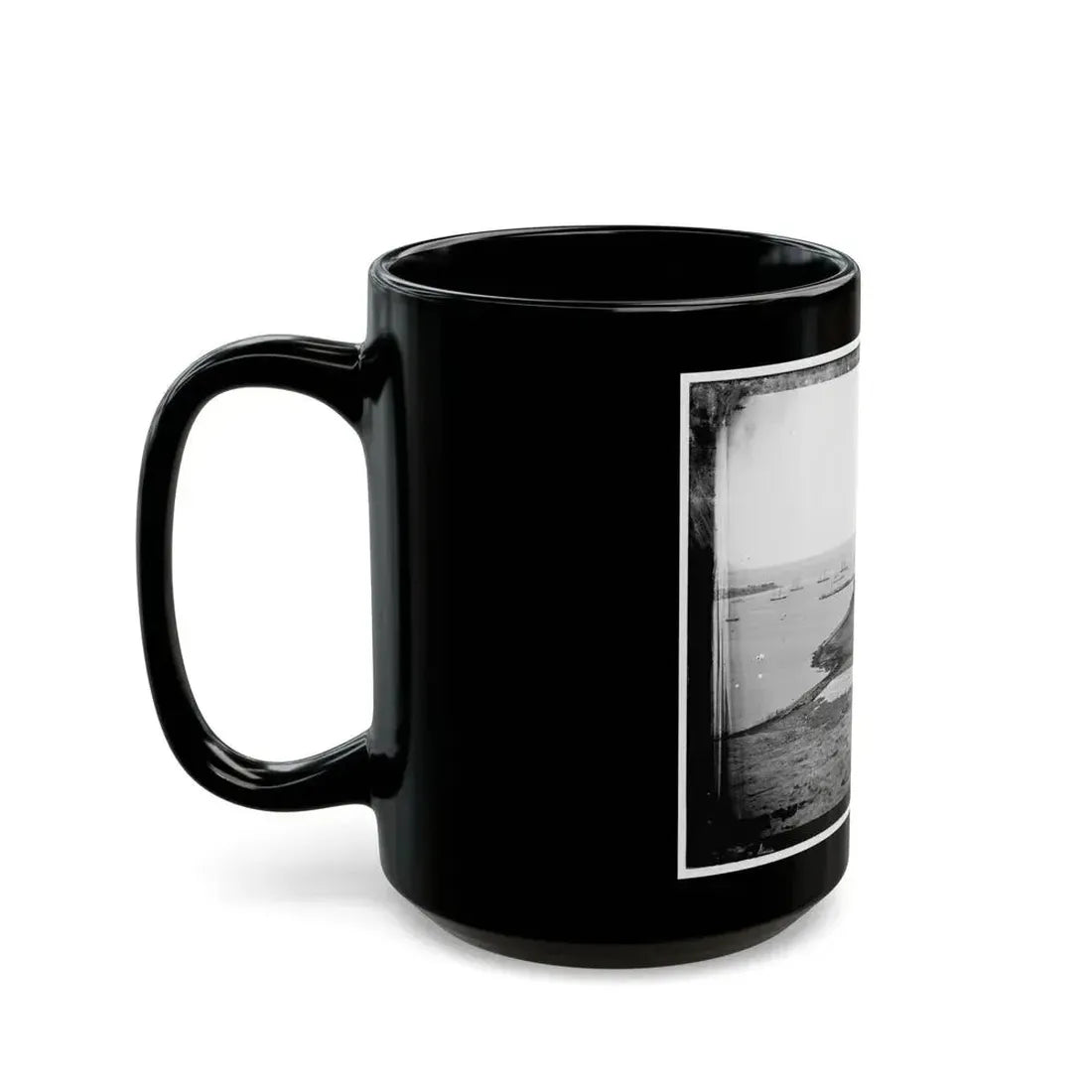 Aquia Creek Landing, Virginia. Distant View Of Federal Supply Depot (U.S. Civil War) Black Coffee Mug - Go Mug Yourself