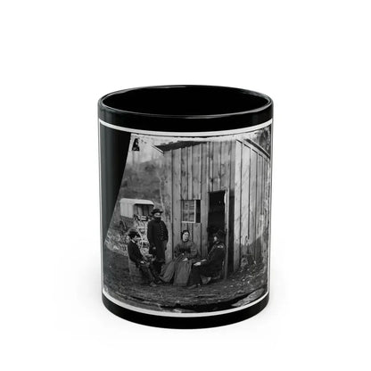 Aquia Creek Landing, Virginia (Vicinity). Group At Captain W.S. Hall's Wagon Camp (U.S. Civil War) Black Coffee Mug 11oz - Go Mug Yourself