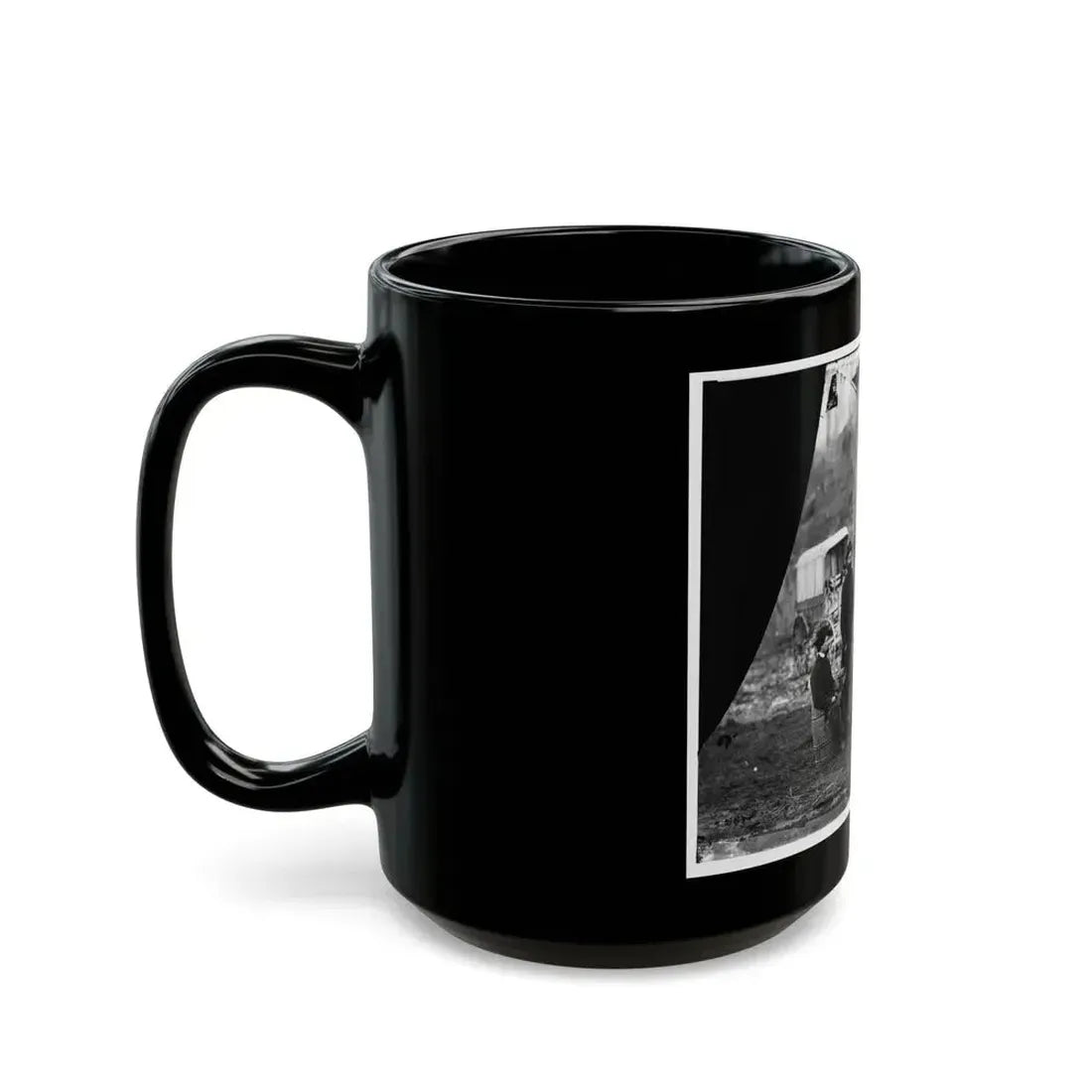 Aquia Creek Landing, Virginia (Vicinity). Group At Captain W.S. Hall's Wagon Camp (U.S. Civil War) Black Coffee Mug - Go Mug Yourself