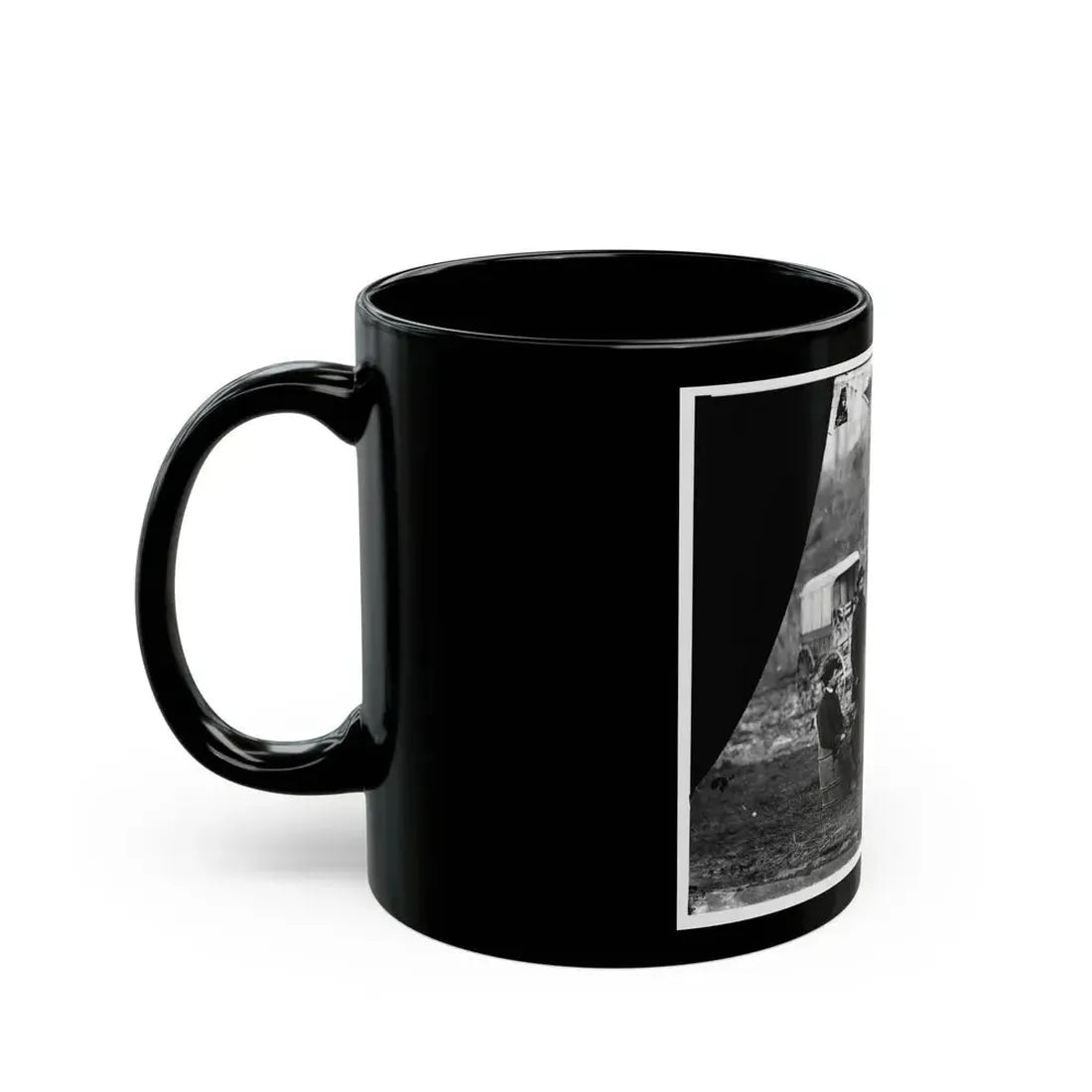 Aquia Creek Landing, Virginia (Vicinity). Group At Captain W.S. Hall's Wagon Camp (U.S. Civil War) Black Coffee Mug - Go Mug Yourself
