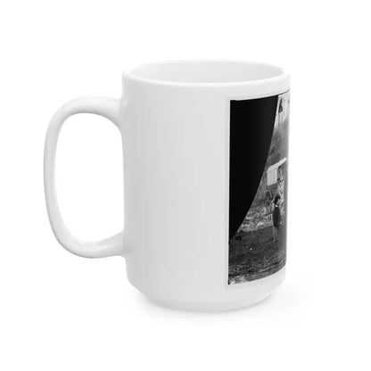 Aquia Creek Landing, Virginia (Vicinity). Group At Captain W.S. Hall's Wagon Camp (U.S. Civil War) White Coffee Mug - Go Mug Yourself