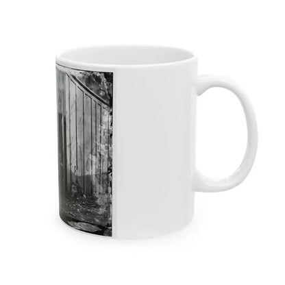 Aquia Creek Landing, Virginia (Vicinity). Group At Captain W.S. Hall's Wagon Camp (U.S. Civil War) White Coffee Mug - Go Mug Yourself