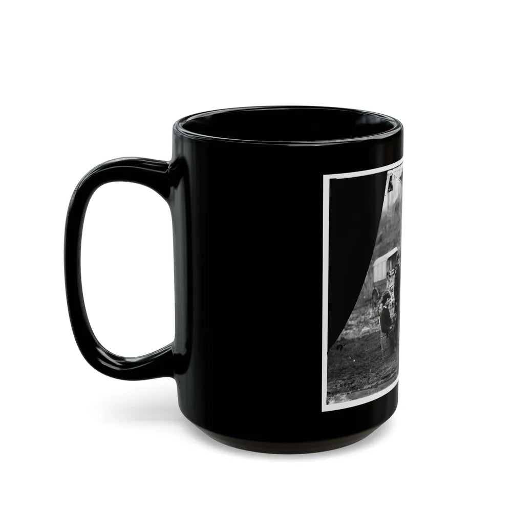 Aquia Creek Landing, Virginia (Vicinity). Group At Captain W.S. Hall's Wagon Camp (U.S. Civil War) Black Coffee Mug-Go Mug Yourself