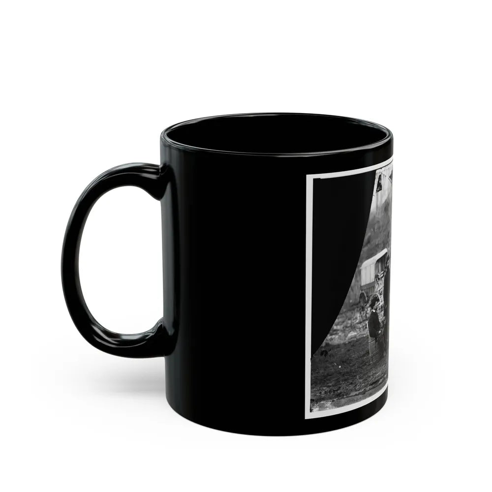 Aquia Creek Landing, Virginia (Vicinity). Group At Captain W.S. Hall's Wagon Camp (U.S. Civil War) Black Coffee Mug-Go Mug Yourself