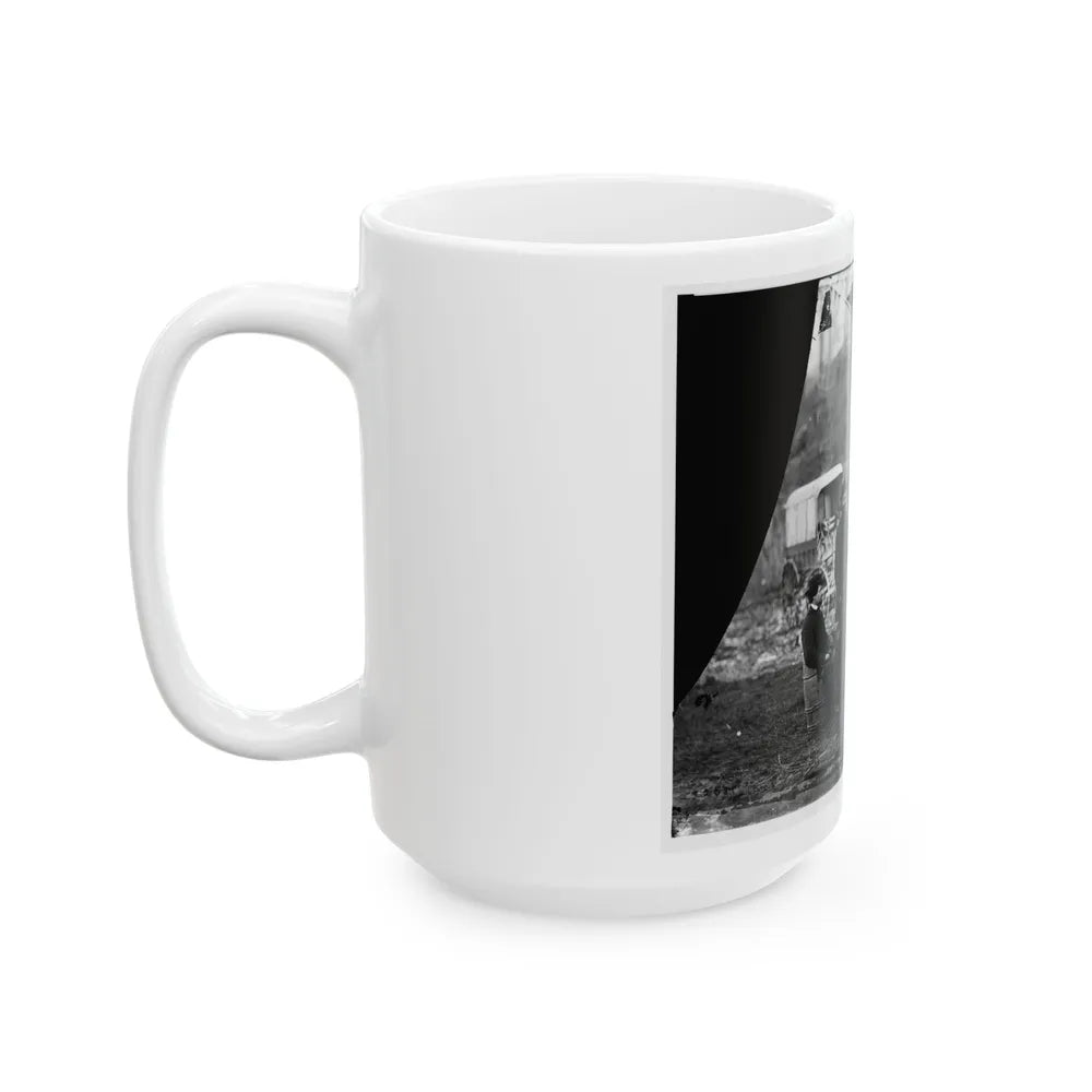 Aquia Creek Landing, Virginia (Vicinity). Group At Captain W.S. Hall's Wagon Camp (U.S. Civil War) White Coffee Mug-Go Mug Yourself