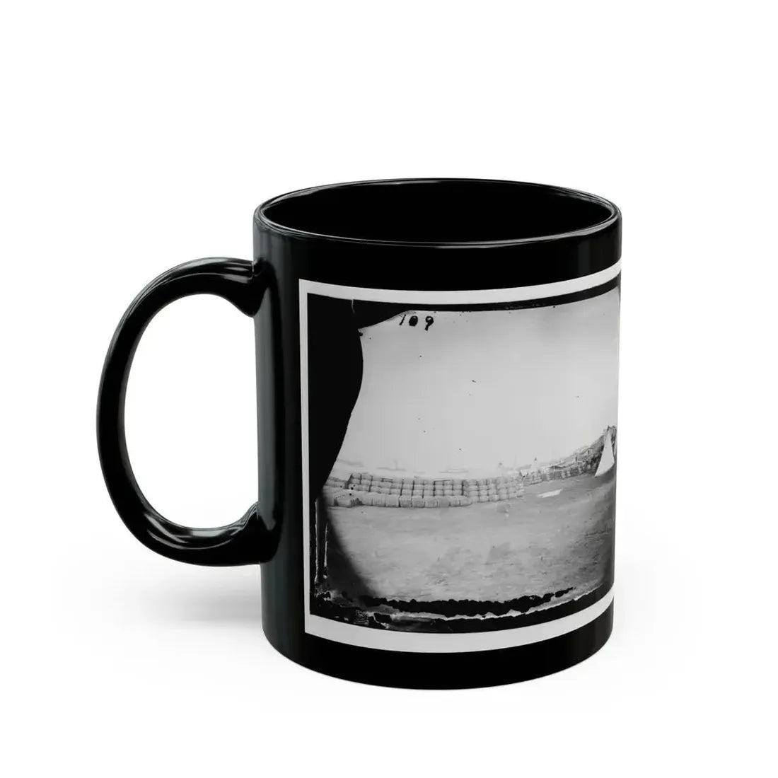 Aquia Creek Landing, Virginia. View From Commissary Department (U.S. Civil War) Black Coffee Mug - Go Mug Yourself