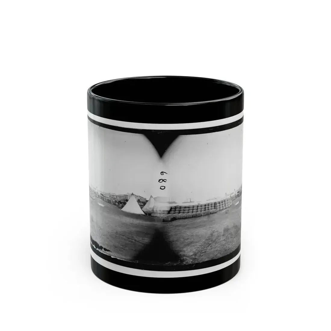 Aquia Creek Landing, Virginia. View From Commissary Department (U.S. Civil War) Black Coffee Mug - Go Mug Yourself