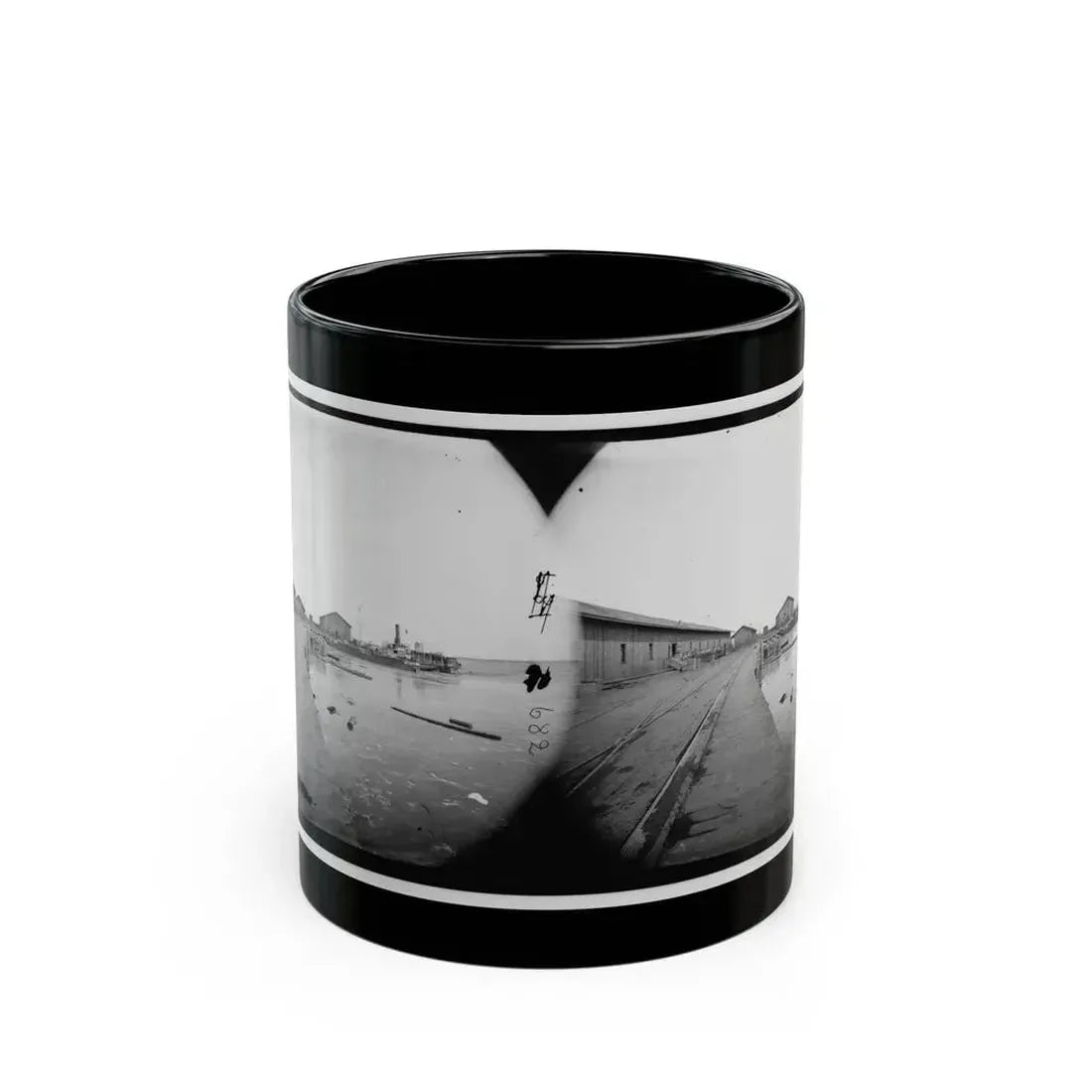 Aquia Creek Landing, Virginia. View Of Wharf (U.S. Civil War) Black Coffee Mug 11oz - Go Mug Yourself
