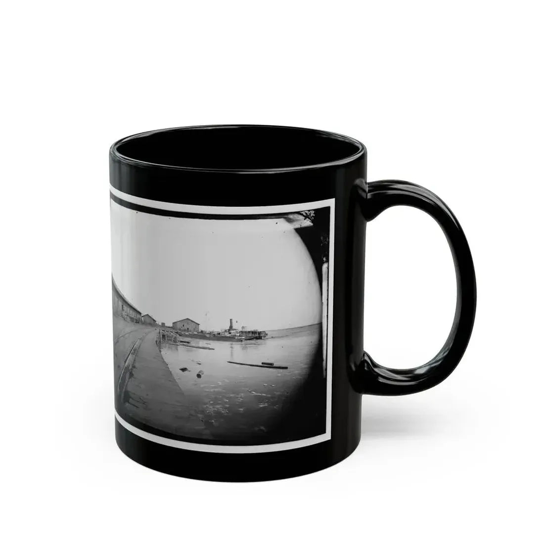 Aquia Creek Landing, Virginia. View Of Wharf (U.S. Civil War) Black Coffee Mug - Go Mug Yourself