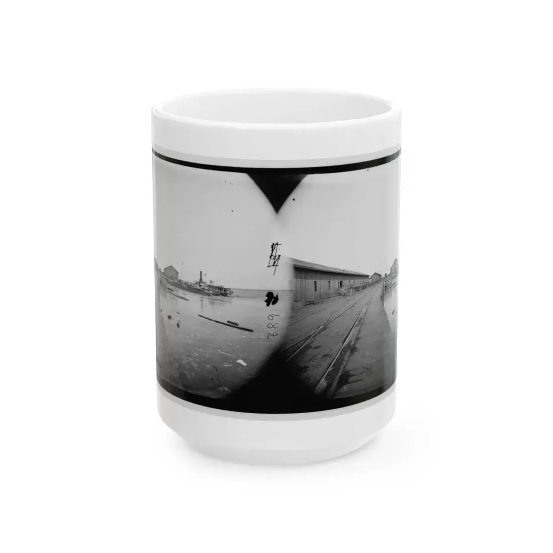 Aquia Creek Landing, Virginia. View Of Wharf (U.S. Civil War) White Coffee Mug 15oz - Go Mug Yourself
