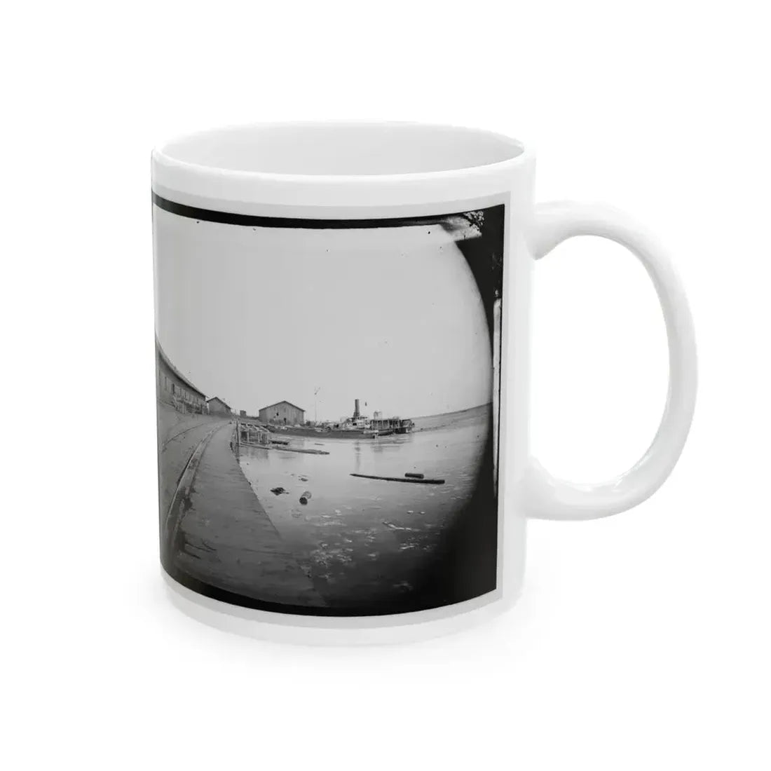 Aquia Creek Landing, Virginia. View Of Wharf (U.S. Civil War) White Coffee Mug - Go Mug Yourself