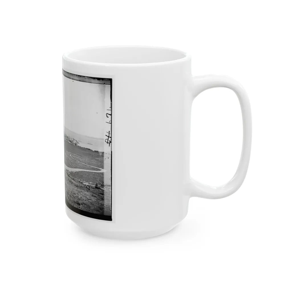 Aquia Creek Landing, Virginia. Distant View Of Federal Supply Depot (U.S. Civil War) White Coffee Mug-Go Mug Yourself