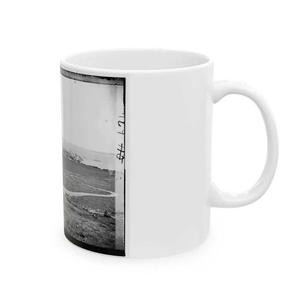 Aquia Creek Landing, Virginia. Distant View Of Federal Supply Depot (U.S. Civil War) White Coffee Mug-Go Mug Yourself