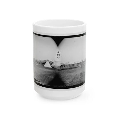 Aquia Creek Landing, Virginia. View From Commissary Department (U.S. Civil War) White Coffee Mug-15oz-Go Mug Yourself