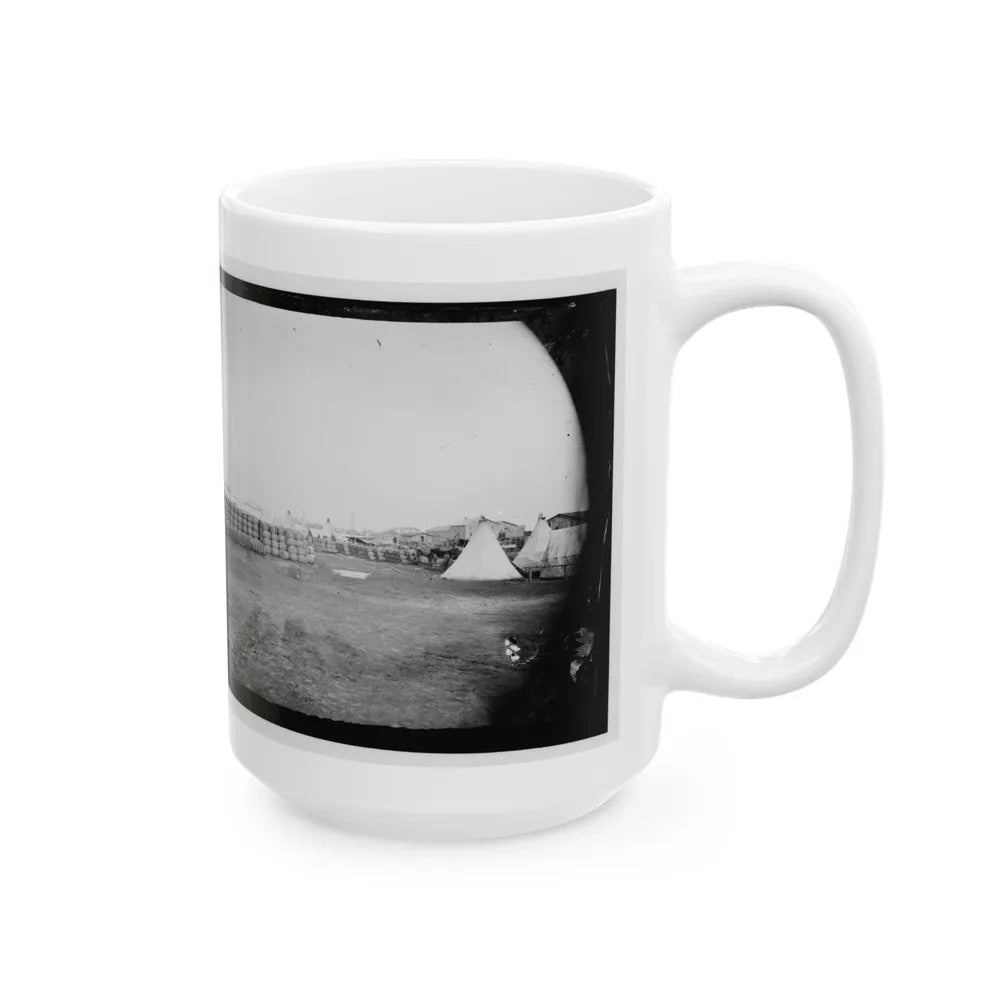 Aquia Creek Landing, Virginia. View From Commissary Department (U.S. Civil War) White Coffee Mug-Go Mug Yourself