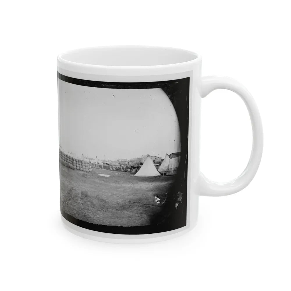 Aquia Creek Landing, Virginia. View From Commissary Department (U.S. Civil War) White Coffee Mug-Go Mug Yourself