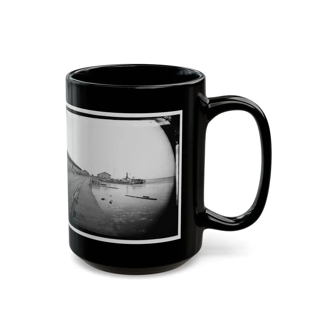 Aquia Creek Landing, Virginia. View Of Wharf (U.S. Civil War) Black Coffee Mug-Go Mug Yourself